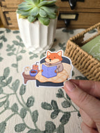 Cosy Evening Fox Sticker