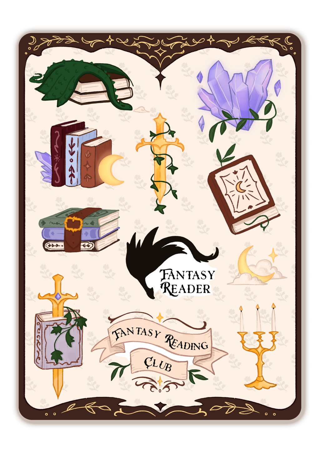 Fantasy Reader Sticker Sheet