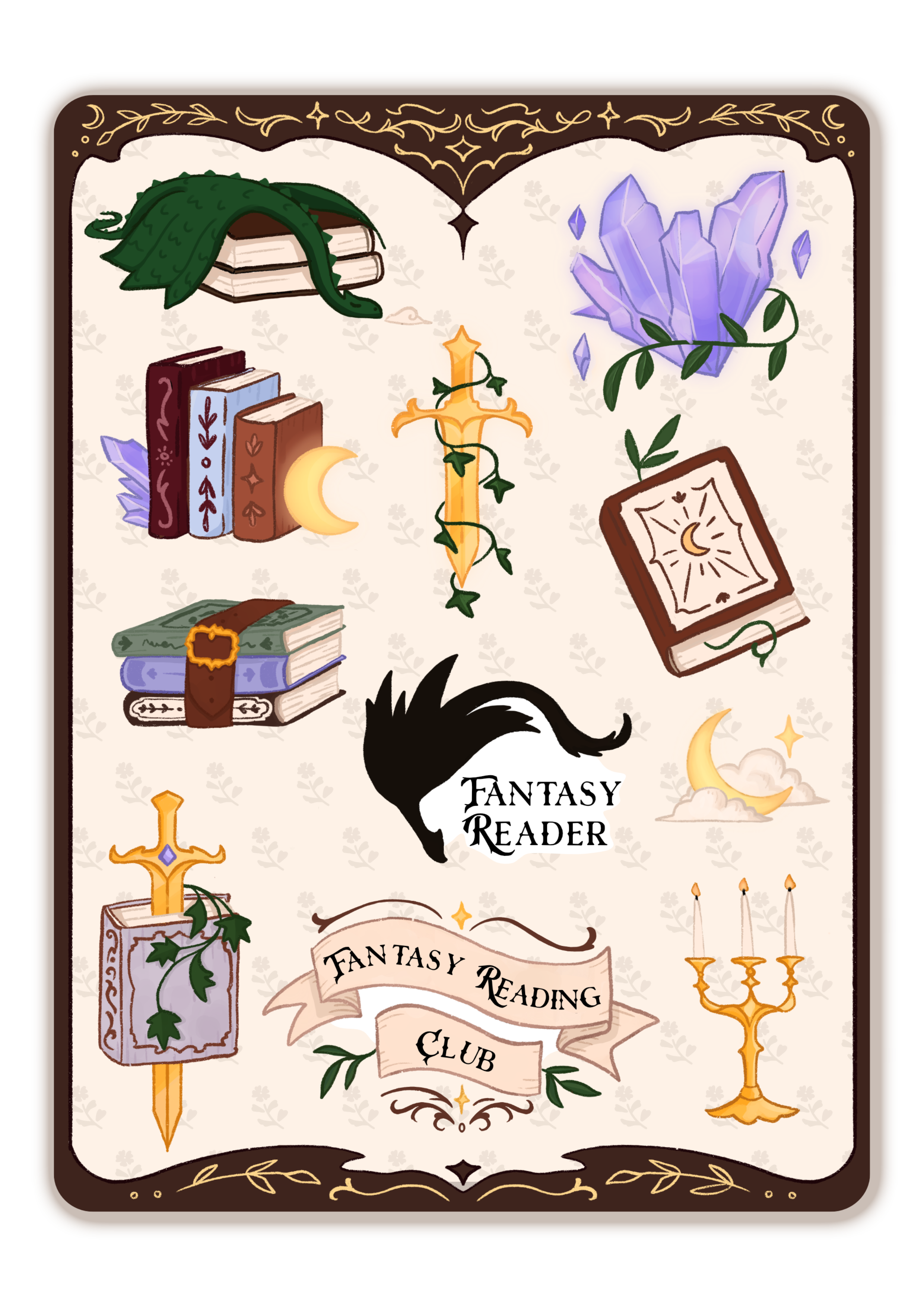 Fantasy Reader Sticker Sheet