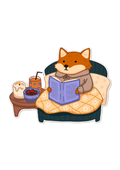 Cosy Evening Fox Sticker