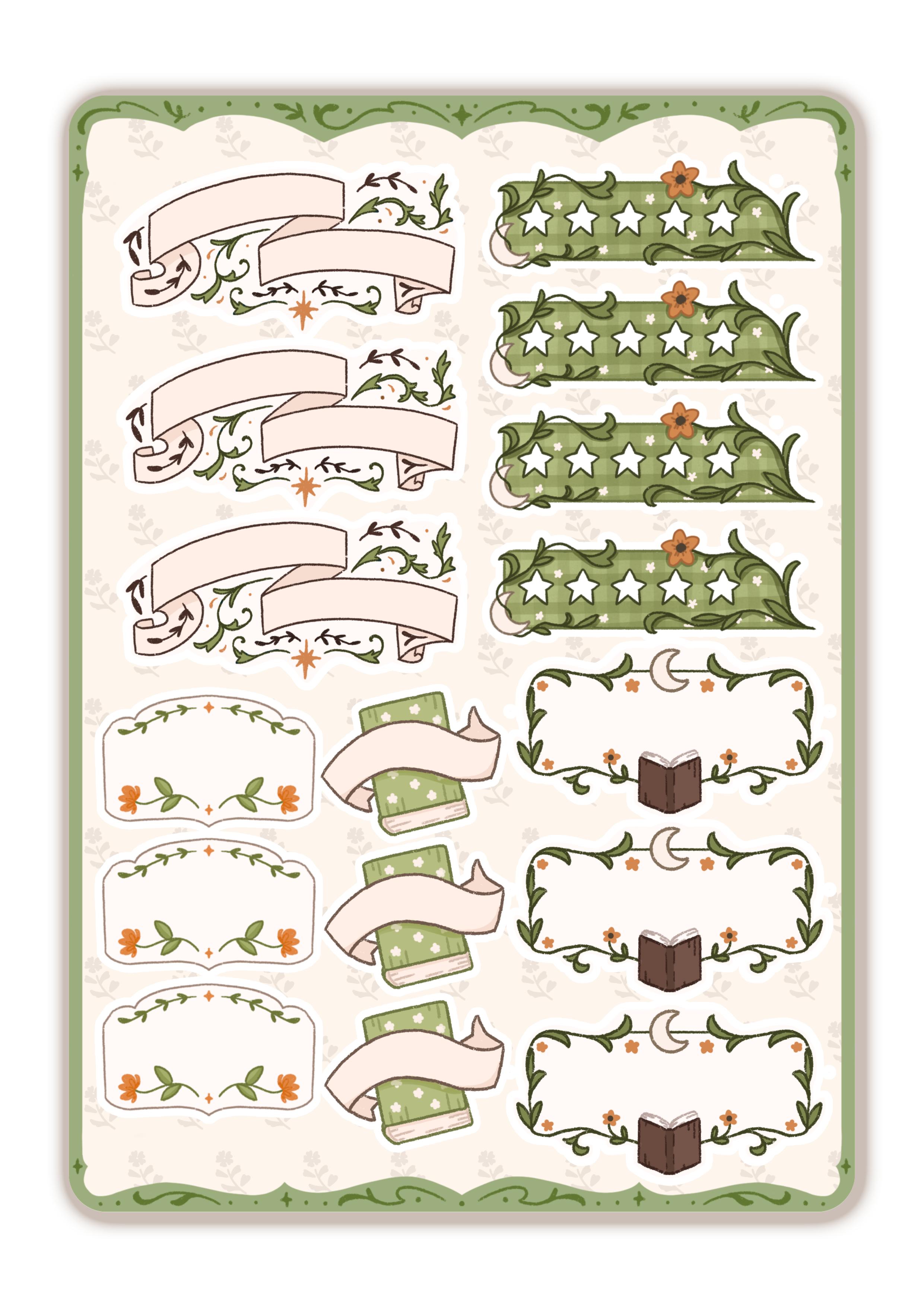 Bookish Journaling Sticker Sheet Meadow